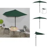 Vidaxl - Balkon-Sonnenschirm mit Alu-Mast Grün 270x144 cm Halbrund - Balkonschirm - Sonnenschutz - Gartensorgen - Halbmondschirm - Sommergarten