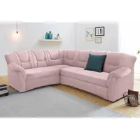 Ecksofa DOMO COLLECTION "Sarafina L-Form" Sofas Gr. B/H/T: 240cm x 83cm x 190cm, Luxus-Microfaser, langer Schenkel rechts, mit Bettfunktion-mit Federkern, rosa (flamingo) wahlweise mit Bettfunktion, optional Federkern