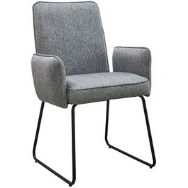 Svita ALBA 2er Set Esszimmerstühle Armlehnstuhl Polsterstuhl Stoffbezug Grau