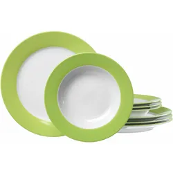 Tafelservice RITZENHOFF & BREKER "Teller Set, Geschirr-Set", grün, 8 tlg., Porzellan, Geschirr-Sets, 8 Teile, für 4 Personen
