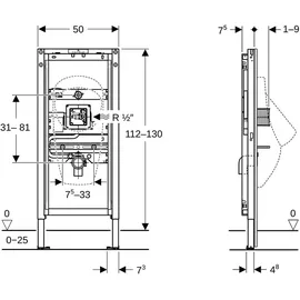 Geberit Duofix Vorwand-Element für Urinal 112-130 cm