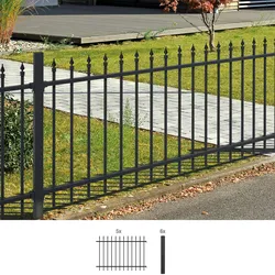 Metallzaun ALBERTS "Chaussee", schwarz, H:100cm, Aluminium, Zaunelemente, Höhe: 100 und 120 cm, Gesamtlänge: 10 m, zum Einbetonieren