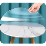 Zhaomi Transparente, Mattierte, Runde PVC-Tischdecken-Schutzfolie, 1,5 Mm Runde, Transparente, Mattierte Kunststoff-Tischdecke, Runder, Transparenter, Mattierter Tischschutz (Diameter 50cm/20in)