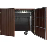 Mendler Mülltonnenverkleidung HWC-J29 172 x 213 x 112 cm braun