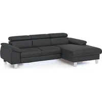 Cotta Eckcouch Kunstleder 2-Sitzer Schwarz