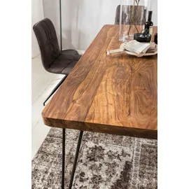 FineBuy Esstisch Massiv Esszimmertisch Holztisch Sheesham Holz Tisch