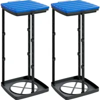 Müllsackständer 2 Stk. Schwarz und Blau 60 L PP - Schwarz