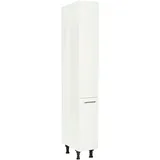 Nobilia Apothekerschrank Flash, Weiß Hochglanz, Holzwerkstoff, 5 Fächer, nur wie online abgebildet bestellbar, 30x216.6x58 cm, Blauer Engel, Pefc, Goldenes M, Made in Germany, DGM-Klimapakt, Küchen, Küchenmöbel, Küchenschränke, Apothekerschränke