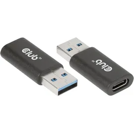 Club 3D USB 3.2 Gen1 USB-A Stecker, USB-C® Buchse Schwarz