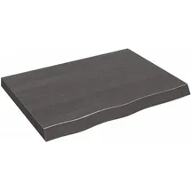 vidaXL Waschtischplatte Dunkelbraun 80x60x(2-6)cm Massivholz Behandelt