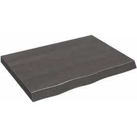 vidaXL Waschtischplatte Dunkelbraun 80x60x(2-6)cm Massivholz Behandelt
