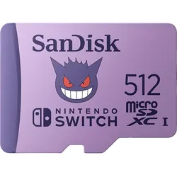 SANDISK PokémonTM Gengar microSDTM-Karte 512 GB, Flash-Speicherkarte, Lila