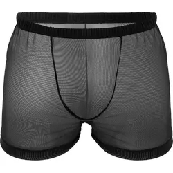 Transparente Mesh-Shorts, schwarz, M/L