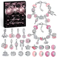 Hymarvo Adventskalender 2025 Schmuck Mädchen, Weihnachtskalender Geschenk für Kinder Teenager Frauen, 24 Füllung Adventskalender Schmuck Basteln Mädchen Charm Armband Kit Weihnachten Geschenke