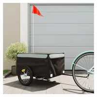 VidaXL Fahrradanhänger Schwarz und Grau 45 kg Eisen