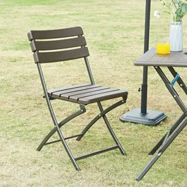 [en.casa] Lillestrøm Klappstuhl 81 x 58 x 46 cm dunkelbraun 2 St.