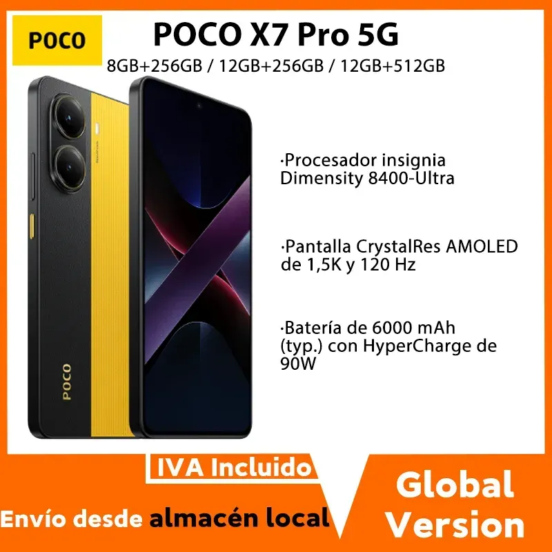 【Marke+】POCO X7 Pro Smartphone Dimensity 8400-Ultra 6000 mAh 90 W HyperCharge 6,67 Zoll AMOLED-Display NFC Xiaomi HyperOS 2 【Marke+】POCO X7 Pro Smartphone Dimensity 8400-Ultra 6000 mAh 90 W HyperCharge 6,67 Zoll AMOLED-Display NFC Xiaomi HyperOS 2