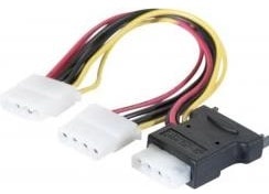 Exertis Connect SATA Strom-Adapterkabel, SATA auf 3x Molex, 1x SATA St. / 3x Molex Bu. SATA Splitterkabel, Interne Kabel (PC)