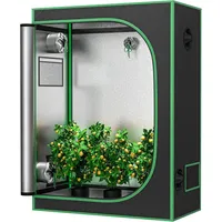 GrowZelt 100x100x200cm 600D Hochdichtes Grow Tent Growtent Pflanzzelt Growschrank Anbau Anbauzelt Hydroponisches System, Wasserdicht, Herausnehmbarer Boden, Dickes Nylongewebe, Stabile Struktur