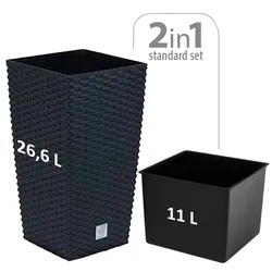 WellHome - Set mit 2 Töpfen 26,6L in Anthrazit