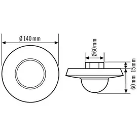 ESYLUX Decken-Präsenzmelder UP, 360 Grad PD 360i/24