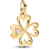 Pandora 763034C01 Anhänger Herz Vierblättriges Kleeblatt Goldfarben