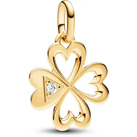 Pandora 763034C01 Anhänger Herz Vierblättriges Kleeblatt Goldfarben