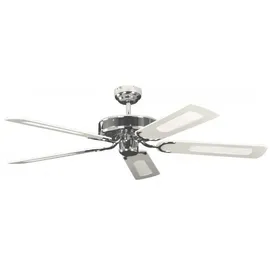 Pepeo Potkuri 132 cm Deckenventilator stahl/weiß/weiß-rattan