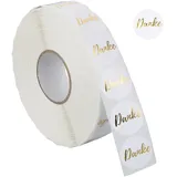 Relaxdays Danke Aufkleber 2500 Stück Ø 25 mm selbstklebend