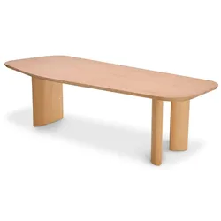 Casa Padrino Luxus Esstisch Naturfarben 248 x 100 x H. 76,5 cm - Rechteckiger Massivholz Küchentisch - Esszimmer Möbel - Küchen Möbel - Luxus Möbel - Luxus Einrichtung - Luxus Qualität