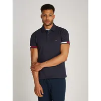 Tommy Hilfiger Poloshirt »FLAG CUFF SLIM POLO«, mit Kontrast-Details Gr. M, Desert sky) , 28786126-M