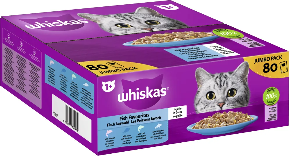 Portionsbeutel Multipack Jumbo Pack 1+ Fisch Auswahl in Gelee 80 x 85g