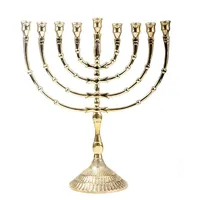 Nklaus Kerzenleuchter Menorah 32cm Messing Gold