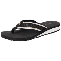 Tommy Hilfiger Damen Flip Flops Beach Sandal mit Keilabsatz, Schwarz (Black), 41 - 41 EU