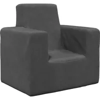 Kindersofa Anthrazit Weich Plüsch - Grau
