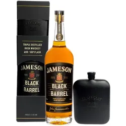 Jameson Black Barrel Irish Whiskey in Geschenkset mit Flachmann - AKTION