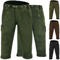 German Wear Lederhose GW600 Jagd lederhose Kniebundhose Jagdhose Trachtenlederhose wanderlederhose grün 62/5XL