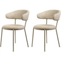 Mobili Rebecca Armlehnstuhl Polyester beige 2er Set