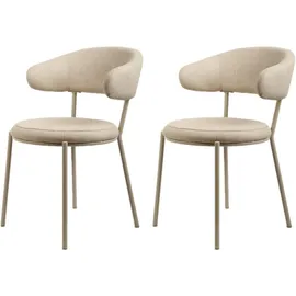 Mobili Rebecca Armlehnstuhl Polyester beige 2er Set