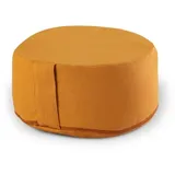 Yogakissen Bodenkissen rund H 14xø31 cm mit Buchweizenschalen Meditationskissen Sportkissen : gelb - papaya