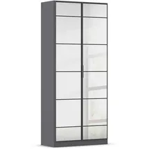Rauch Spiegelschrank mit Einlegeböden ¦ grau ¦ Maße (cm): B: 91 H: 210