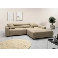 Candy 3C Candy Ecksofa »Denver auch mit Cord- und Easy care-Bezug, Kopfteilverstellung L-Form«, wahlweise. mit motorischer Sitztiefenverstellung, beige