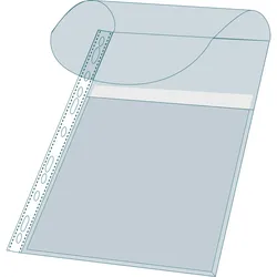 Exacompta Packung mit 10 Schutzhüllen oben geöffnet mit Lasche 25mm und Faltenrücken, DIN A4