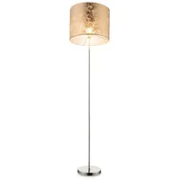 Bmf-versand Stehlampe Wohnzimmer Gold LED Stehleuchte goldfarben Textil Schirm