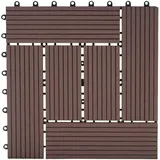 Mendler WPC Bodenfliese Rhone braun 30 x 30 cm 11 St.