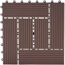 Mendler WPC Bodenfliese Rhone braun 30 x 30 cm 11 St.