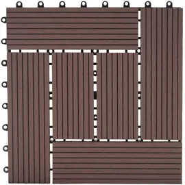 Mendler WPC Bodenfliese Rhone braun 30 x 30 cm 11 St.