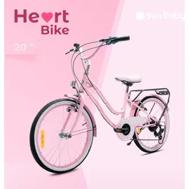 SUN BABY Mädchen fahrrad 20 Zoll mit SHIMANO 6-Gang Heart Bike Puderrosa - Rosa