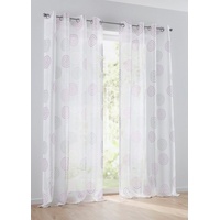 Kutti Vorhang Bella mit Ösen Gardine halbtransparent weiß Rose