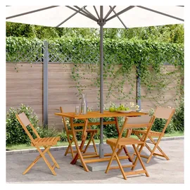 vidaXL Gartenstühle 4 Stk. Klappbar Taupe Stoff und Massivholz